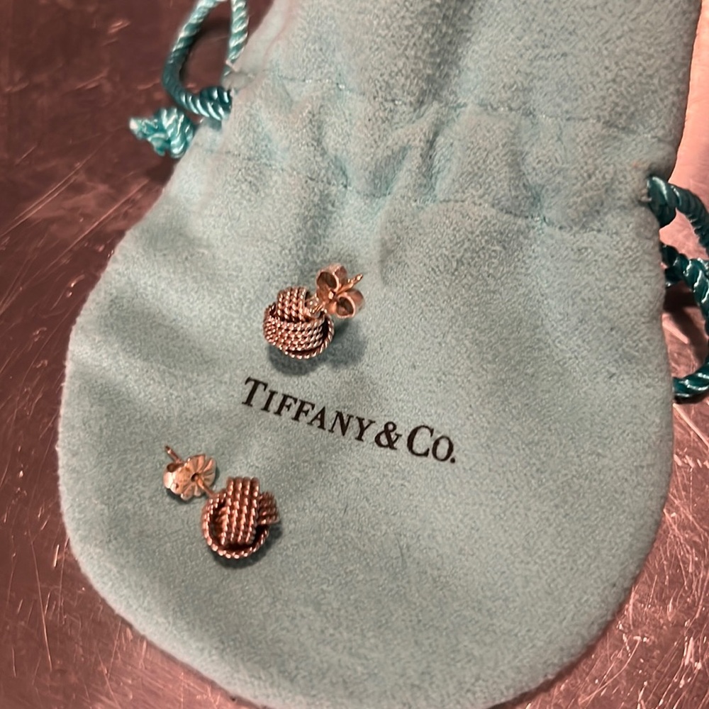 Authentic Tiffany and Co Twist knot earrings